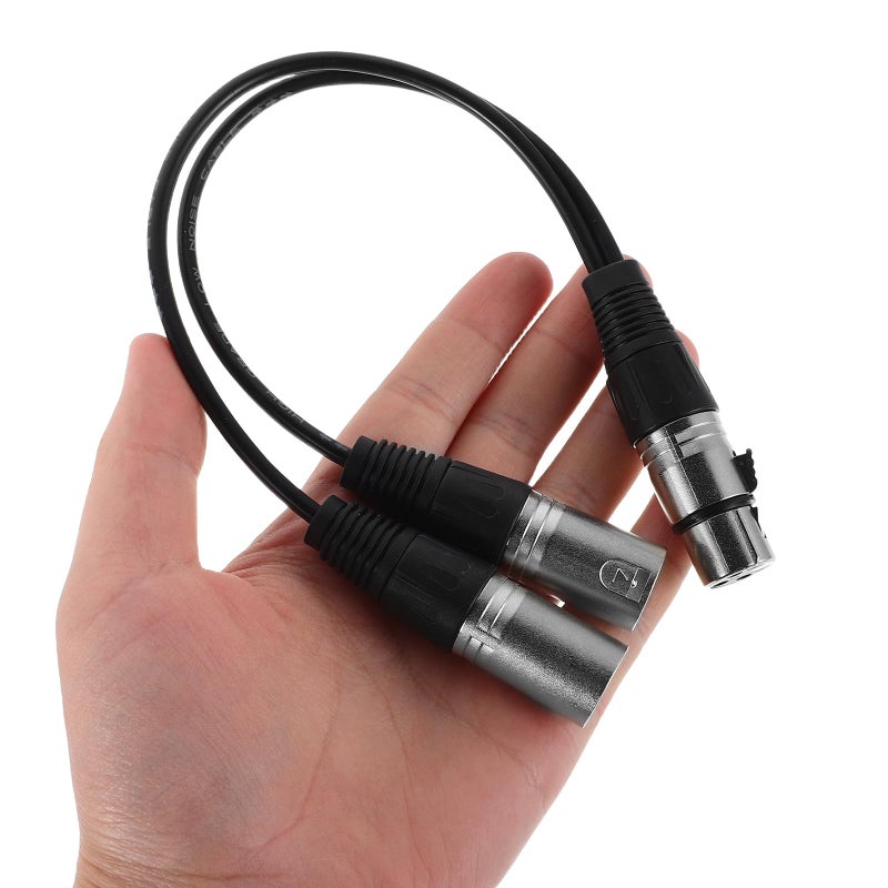 كابل مقسم ميكروفون XLR أنثى متوازن إلى ذكر مزدوج من الفضة - Image 5