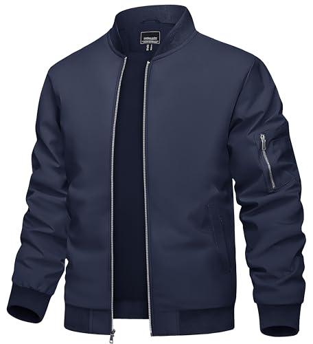 TACVASEN Jackets for Men Bomber Jacket Lightweight Mens Jacket Casual Mens Jackets Outdoor Windbreaker Lightweight Bomber Windproof Coat - Image 1