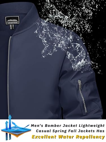TACVASEN Jackets for Men Bomber Jacket Lightweight Mens Jacket Casual Mens Jackets Outdoor Windbreaker Lightweight Bomber Windproof Coat - Image 2