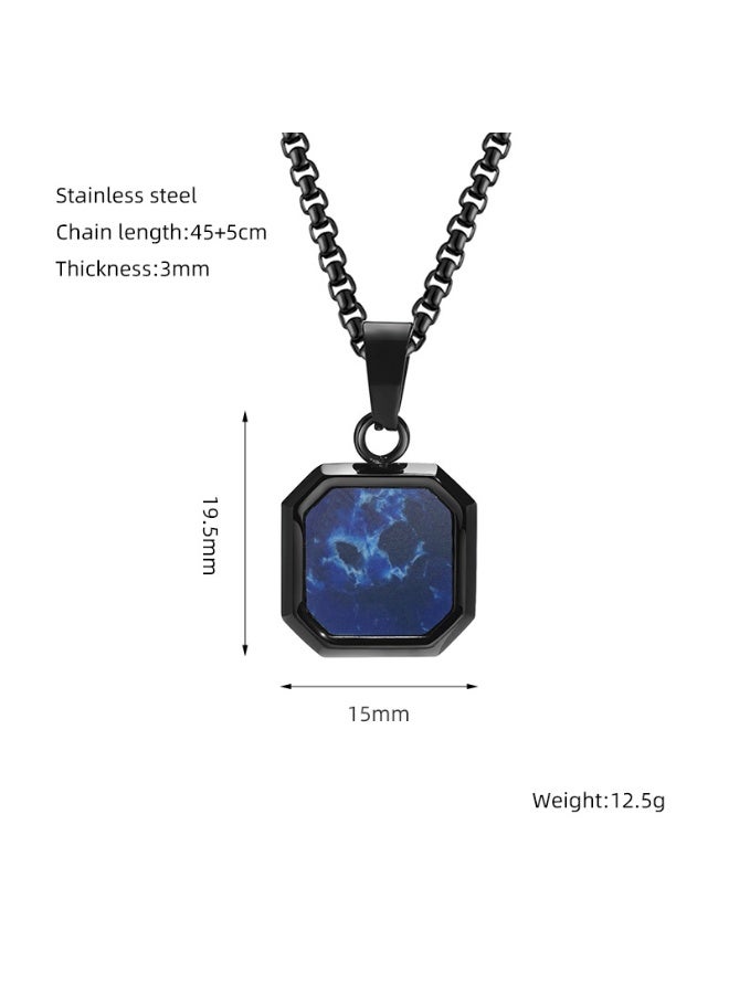 AMETOER Stainless Steel Hip-Hop Pendant Necklace for Men & Women | Fashionable, Fade-Resistant Jewelry | Trendy Streetwear Accessory - Image 1