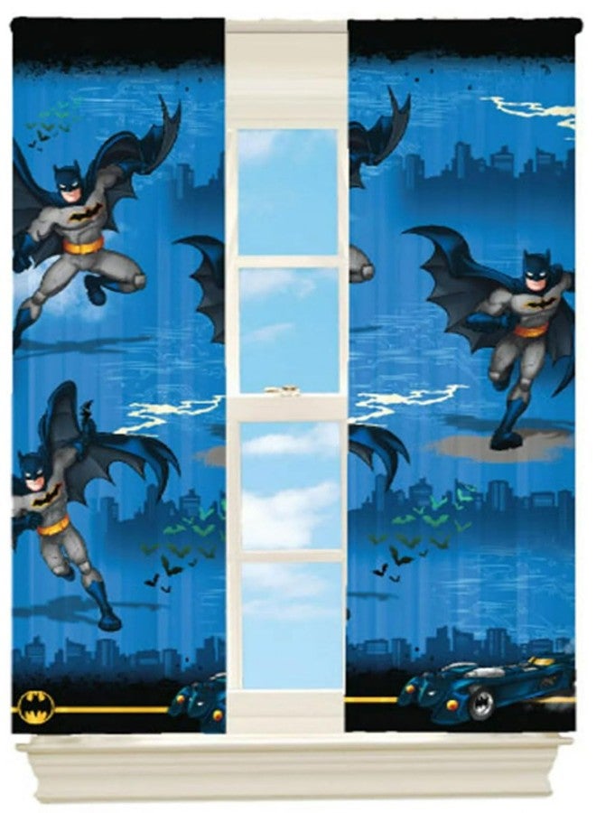 Franco Kids Batman Room Darkening Window Curtains Drapes Set 84 in x 63 in