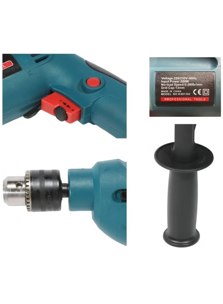 Brave Impact Dril 13 mm 500 Watt by BRAVE and Multi Size Drill Bit Set  16 Pieces - Image 3