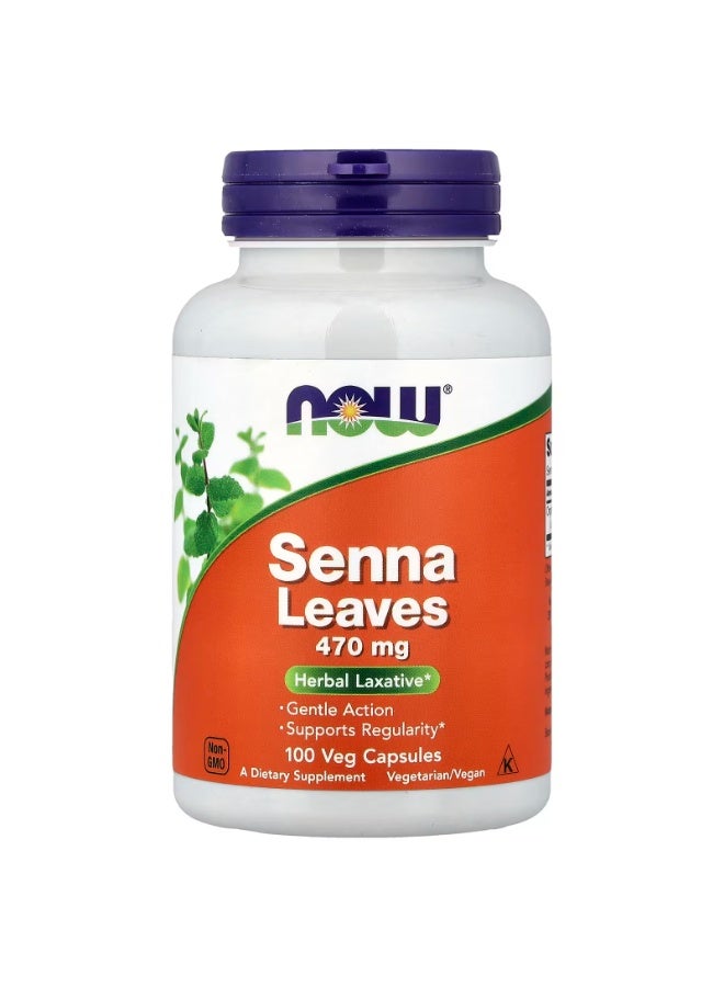 now Senna Leaves, 470 mg, 100 Veg Capsules - Image 1