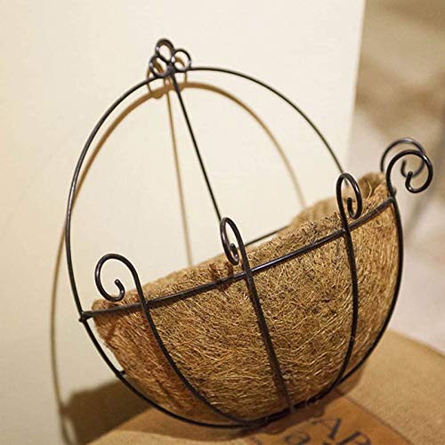 Orgrimmar 2 Pcs Iron Wall Hanging Planters Basket 9.8 Inches Half Round Plant Flower Wall Holder with Coco Coir Liner Plant Hanger Decoration for Garden Porch Balcony Indoor Outdoor - Image 5