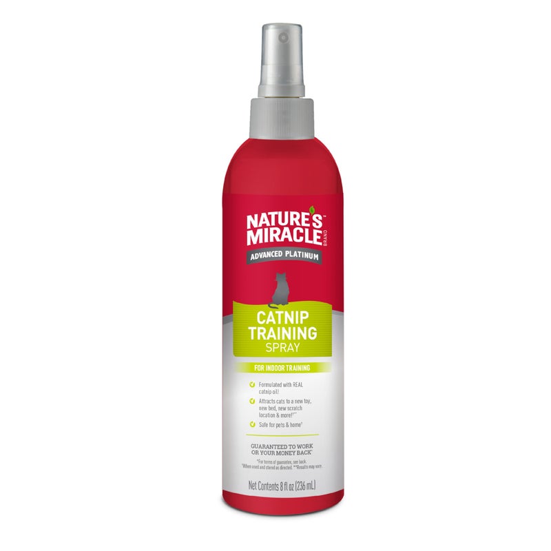 Nature's Miracle Natures Miracle Advanced Catnip Training Spray with Real Catnip Oil Attracts Cats and Encourages Positive Behavior, 8 Ounces - Image 1