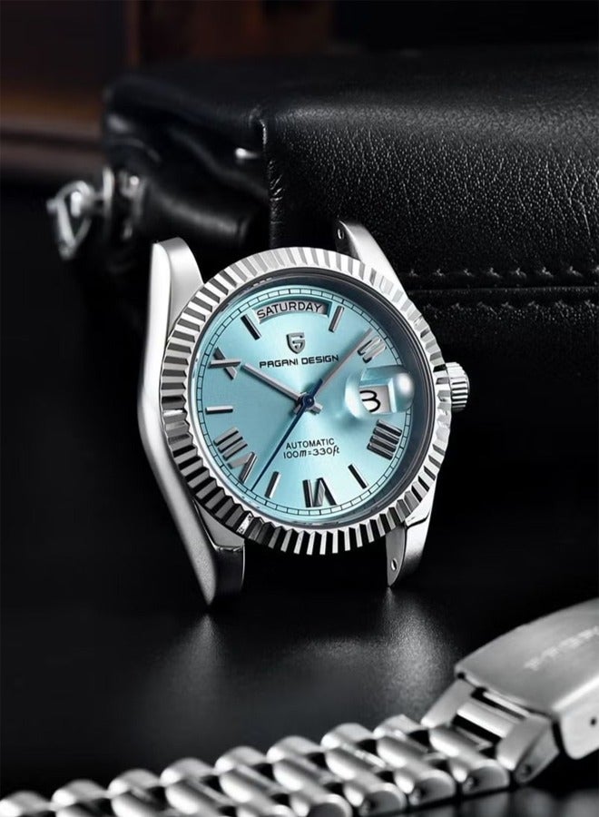 PAGANI DESIGN Men's 36mm Automatic Sky Blue Mechanical Business Sports Watch, Men's Luxury Watch PD-1752 Sky Blue  - Image 3