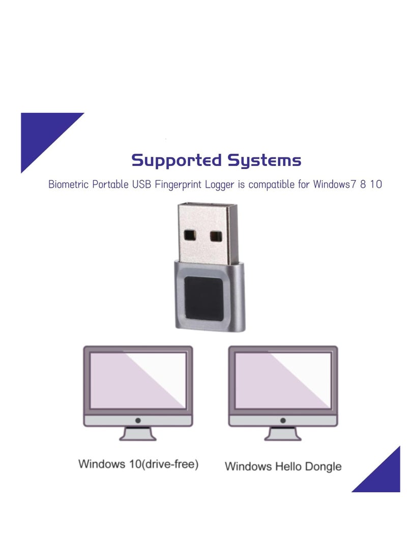 SYOSI - قارئ بصمات الأصابع USB، ماسح بصمات الأصابع الصغير، قارئ بصمات الأصابع للكمبيوتر الشخصي والكمبيوتر المحمول، متوافق بسرعة مع نظام التشغيل Windows 10/11 - Image 1