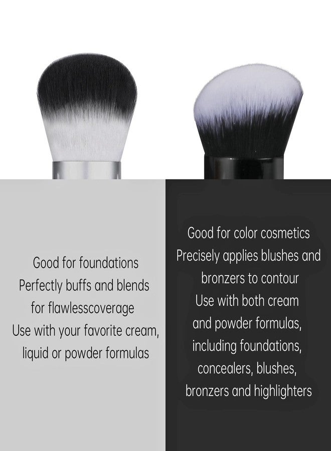 Brush Master Angled Foundation Makeup Brush, Kabuki Brush For Powder, Blush, Bronzer, Concealer, Portable Brush Cover, Perfect for Travel - Image 3