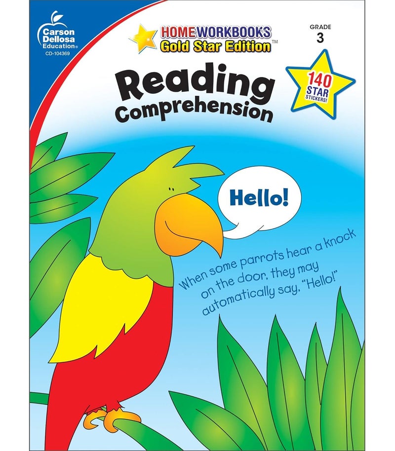 Carson Dellosa Reading Comprehension 3rd Grade Workbook, Incentive Chart, Educational Games, Puzzles, and Activities Covering Vocabulary, Main Idea, ... Curriculum (Volume 16) (Home Workbooks)