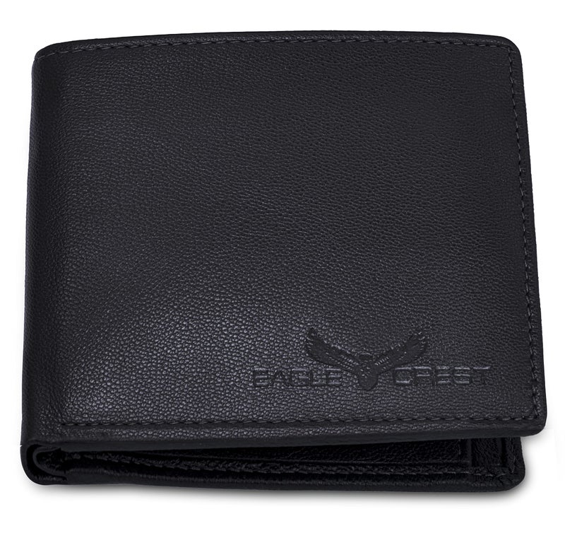 Eagle Crest Falcon Black Leather Wallet for Men - Image 1