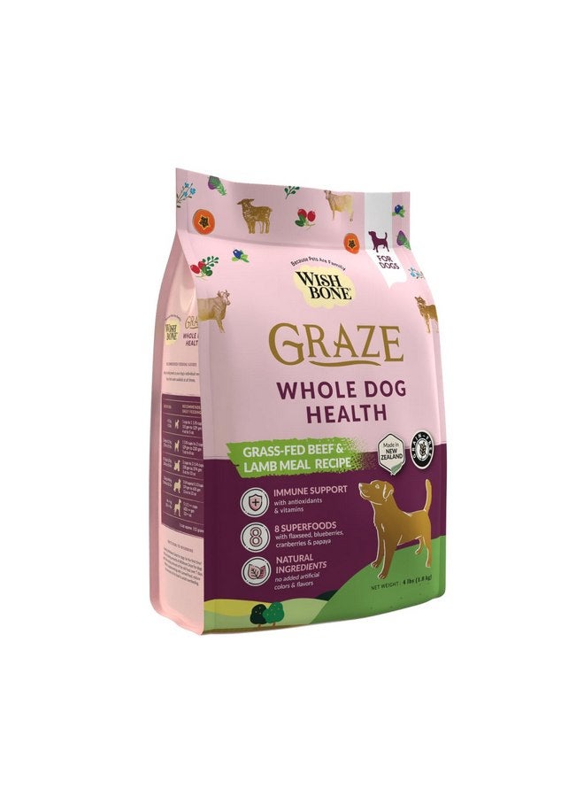Wishbone Graze New Zealand Beef and Lamb Dry Dog Food, Gluten-Free, Grain-Free Formula for Overall Pet Health - 4 lb - Image 1