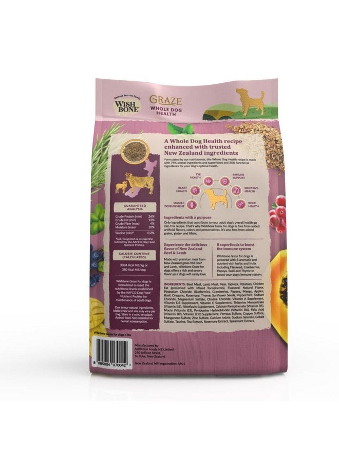 Wishbone Graze New Zealand Beef and Lamb Dry Dog Food, Gluten-Free, Grain-Free Formula for Overall Pet Health - 4 lb - Image 3