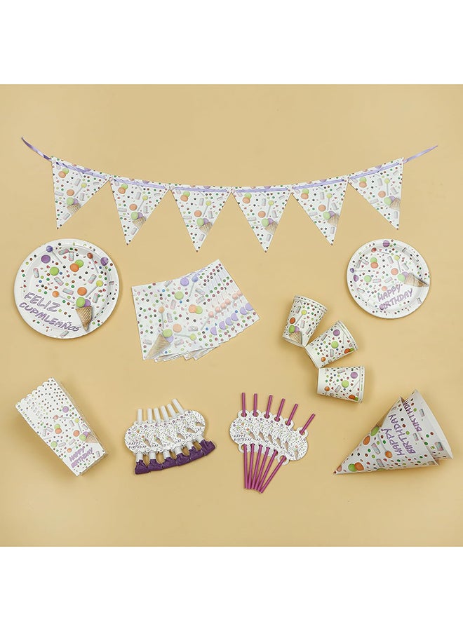 9-Inch White Happy Birthday Party Plates (Pack of 10) Ideal for Party, Celebration, Decoration, Theme, Birthdays  - Image 2