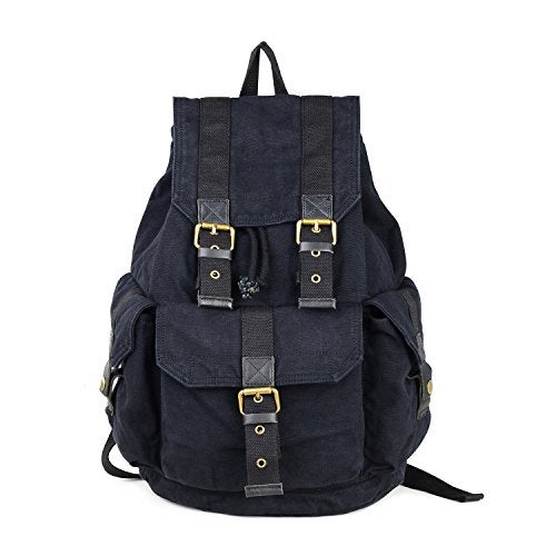 GOOTIUM 21101GRY-S Specially High Density Thick Canvas Backpack Rucksack, Black Small Size - Image 1