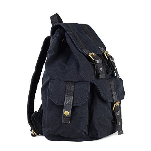 GOOTIUM 21101GRY-S Specially High Density Thick Canvas Backpack Rucksack, Black Small Size - Image 2