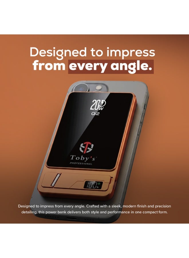 Toby's Toby’s 20W 10000mAh Ultra-Thin Magnetic Power Bank – 14mm Slim Quick Charge Portable Battery Pack with Qi Standard Magnetic Attachment, Flight-Safe Compact Charger for iPhone, Android & Multiple Devices - Image 3