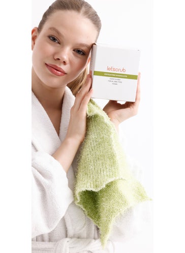 LET'SCRUB Blue-Yellow-Orange-Green Bath Loofah Shower Loofah Suitable for All Skin Types - For Women and Men 50X40 cm  - Image 2