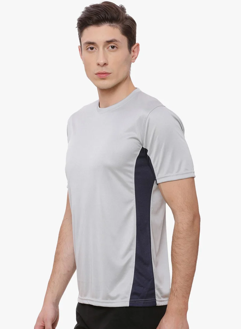 كامبوس سوترا تيشيرت رياضي رجالي رمادي فاتح بقطع جانبية