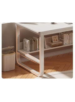 Alissa Home Office Desk With 3 Large Drawers And Open Shelves Computer Table Study Working Table Gaming Desk With Storage Heavy Duty Desk (120 * 50 * 103cm-Wood Color)  - Image 3