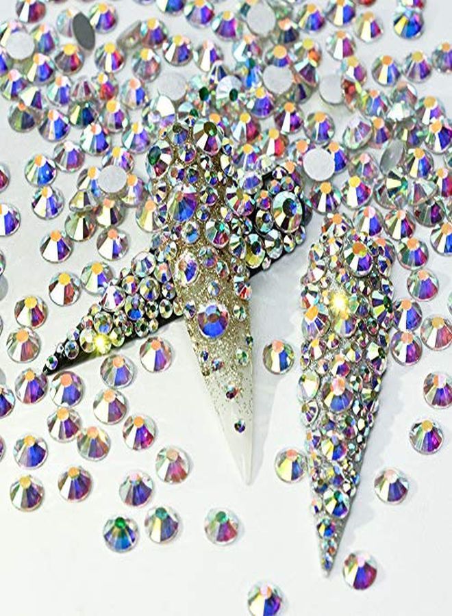 Minejin Nail Art Rhinestones Ab Color Flat Back Charms Crystals Stones Super Shiny Cellphones Decorations Gems Ss6 1440 Pieces - Image 2