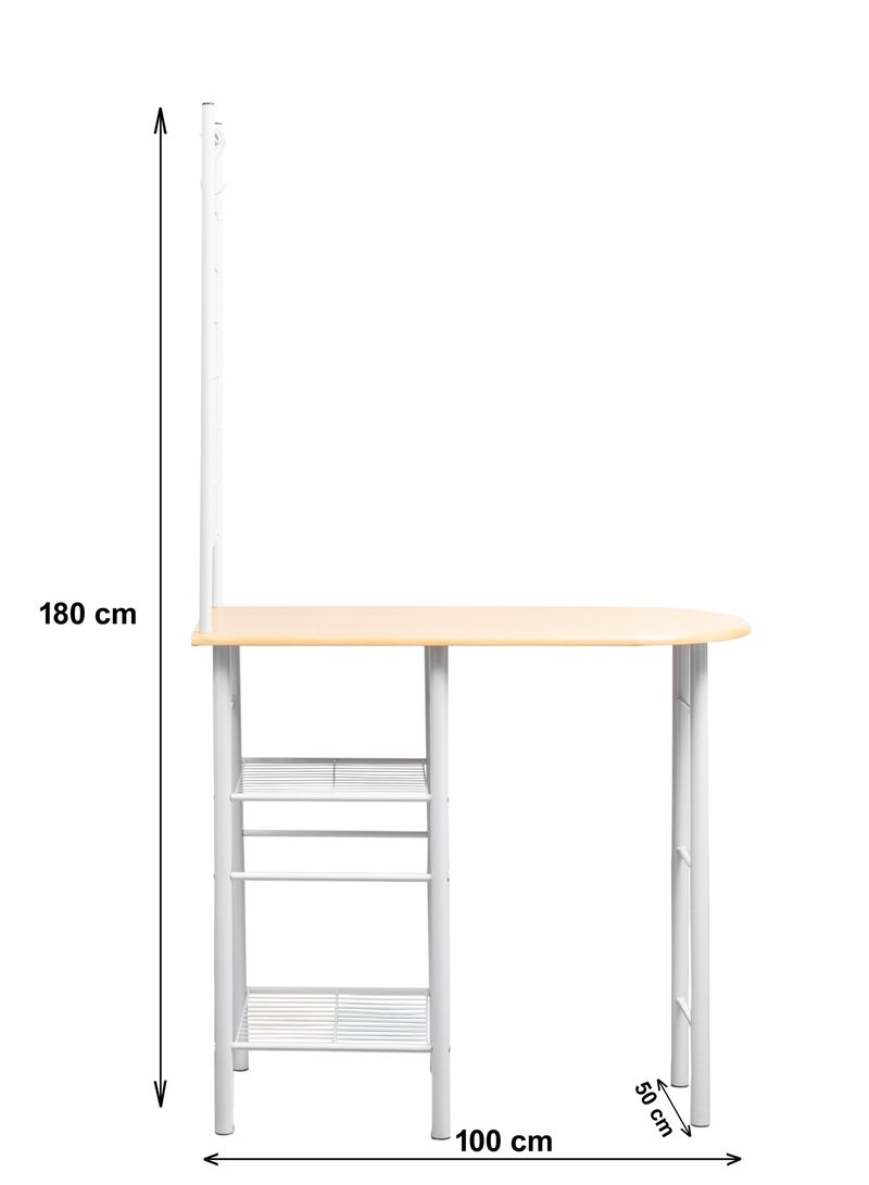 WT-EASYCARE Table & Chair Set- White | Workstation for Home | Foldable Chair | Home Office Setup | Wooden Portable Table and Chair Set | Laptop Table | Table and Chair with Hook - Image 3