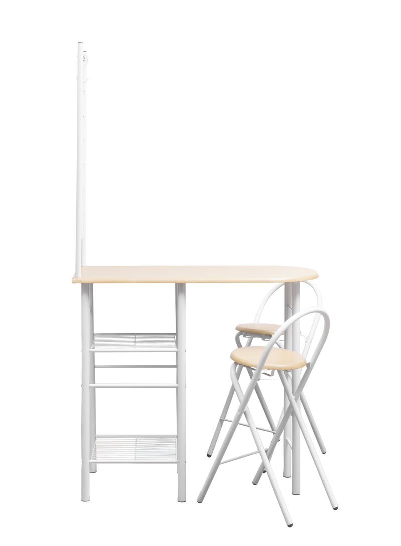 WT-EASYCARE Table & Chair Set- White | Workstation for Home | Foldable Chair | Home Office Setup | Wooden Portable Table and Chair Set | Laptop Table | Table and Chair with Hook - Image 1