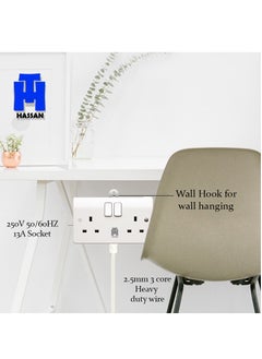Hassan Hassan Electrical Extension Terminator with White Heavy Duty wire Double Socket  - Image 2