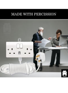 Hassan Hassan Electrical Extension Terminator with White Heavy Duty wire Double Socket  - Image 3