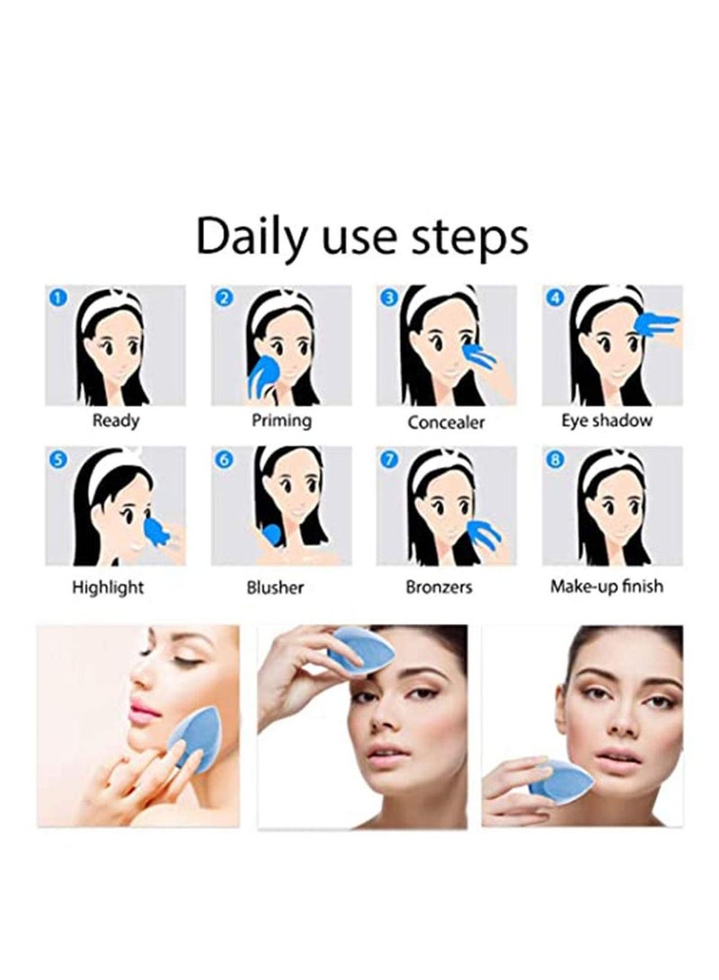 Excefore Microfiber Velvet Makeup Sponge Blender Fuzzy Beauty Set for Liquid Foundation Cream and Powder - Image 5