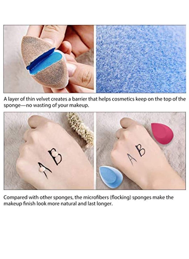 Excefore Microfiber Velvet Makeup Sponge Blender Fuzzy Beauty Set for Liquid Foundation Cream and Powder - Image 4