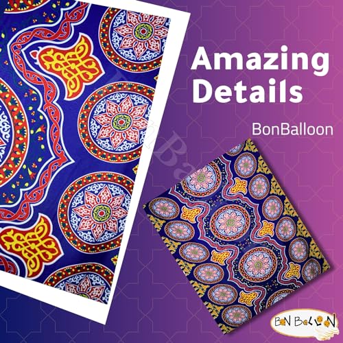 bonballoon Traditional Egyptian Egypt Fabric Arabian Tent Arabic Khayameya Islamic Khyamya Khayamiya Arabian Middle East Decorative Colorful Decor (2 Yard / 182 cm) Decoration Ramadan Eid - Image 2