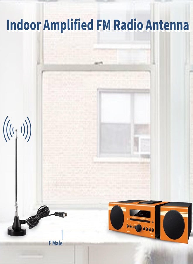 Eifagur 75 Ohm 300 Ohm Magnetic Base FM Radio Telecopic Antenna with 10ft Coaxial Cable for Stereo Receiver Digital HD Radios and Home Theater System - Image 4