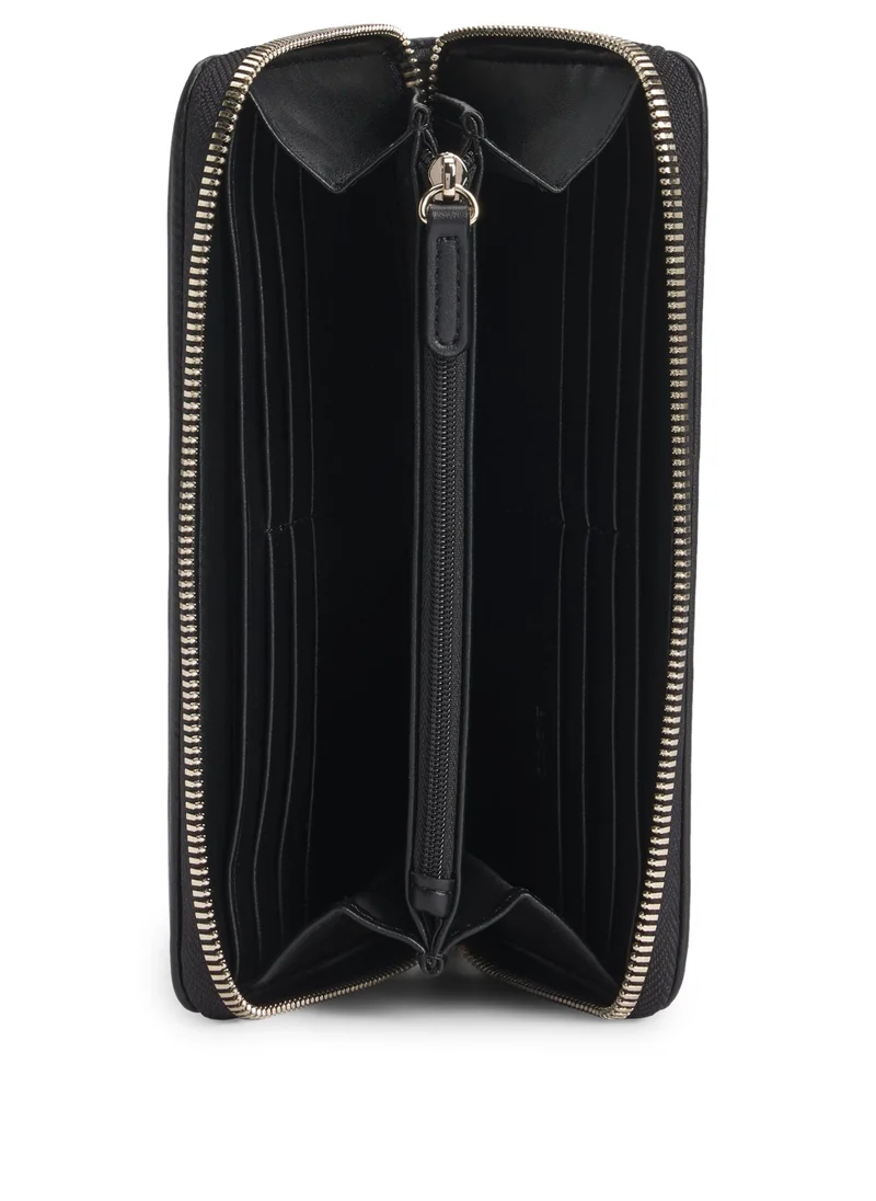 BOSS Faux-leather quilted wallet with Double B monogram