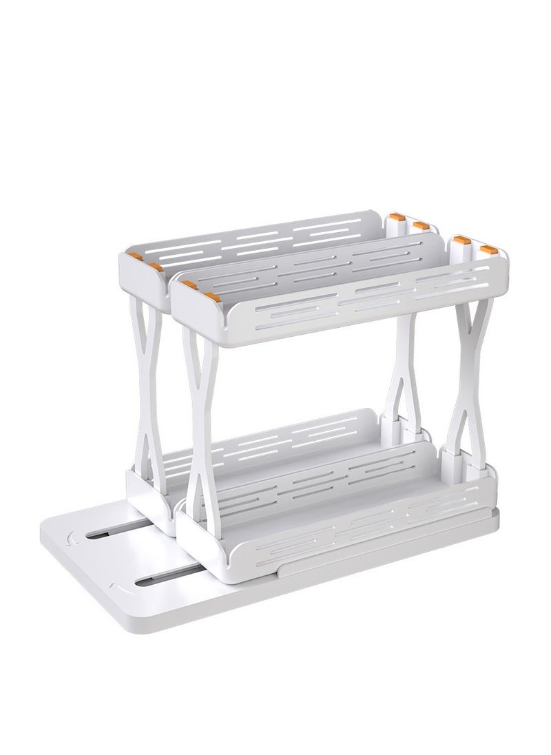 Generic Extendable Spice Rack, Spice Rack, Multipurpose Storage Holder, Cabinet, Extendable Spice Rack, Sliding Spice Organizer Rack, Double layer  - Image 1