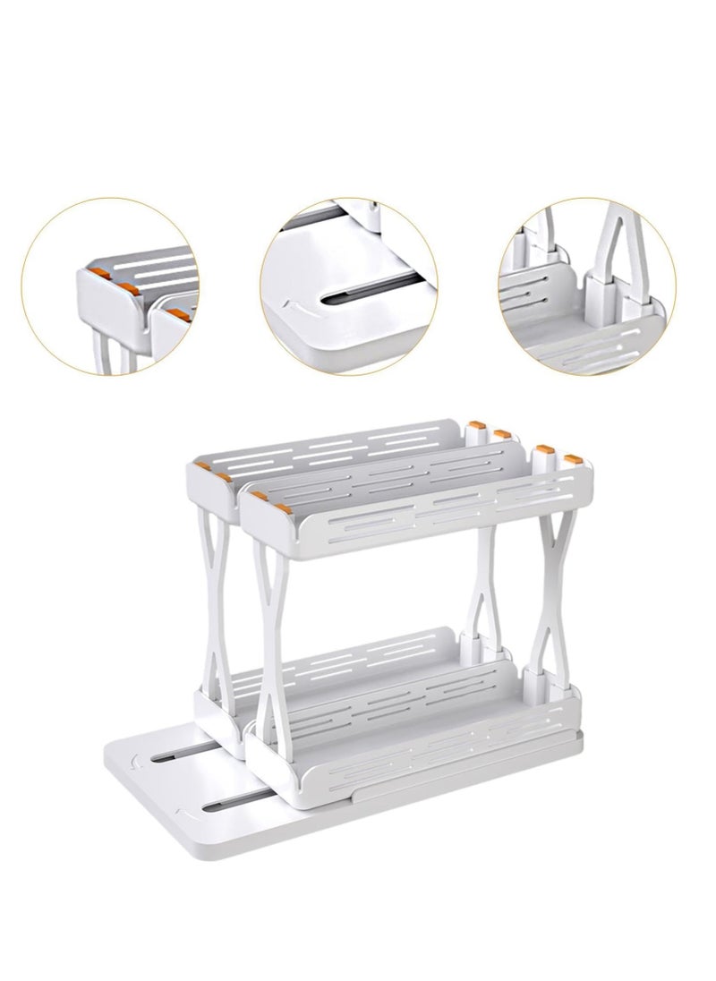 Generic Extendable Spice Rack, Spice Rack, Multipurpose Storage Holder, Cabinet, Extendable Spice Rack, Sliding Spice Organizer Rack, Double layer  - Image 4