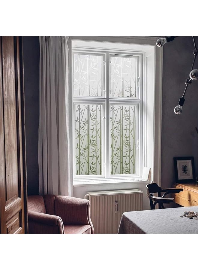 erorex Privacy Frosted Self Adhesive Opaque Static Glass Window Film Window Frosting Film Clings Removable Bamboo Cling Pattern Film For Home Office Store Decoration 45 X 200Cm - Image 5