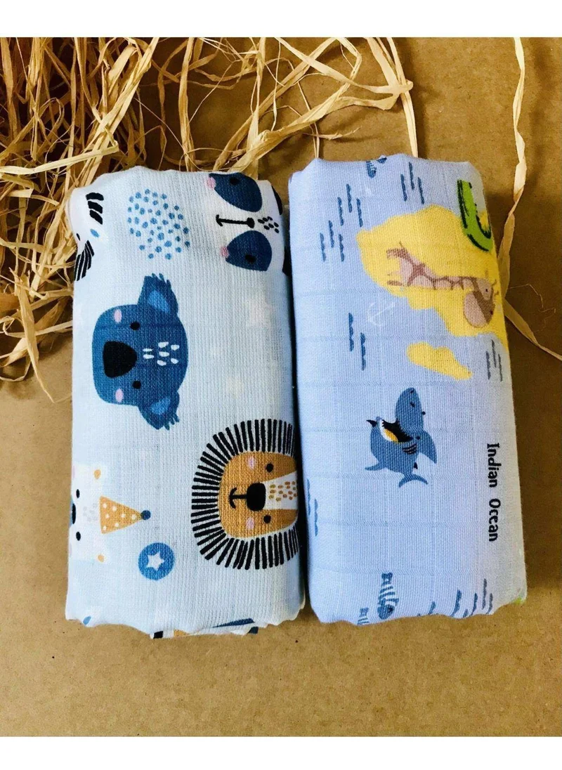 juniperus 2 Pieces Organic Muslin Cover Blanket