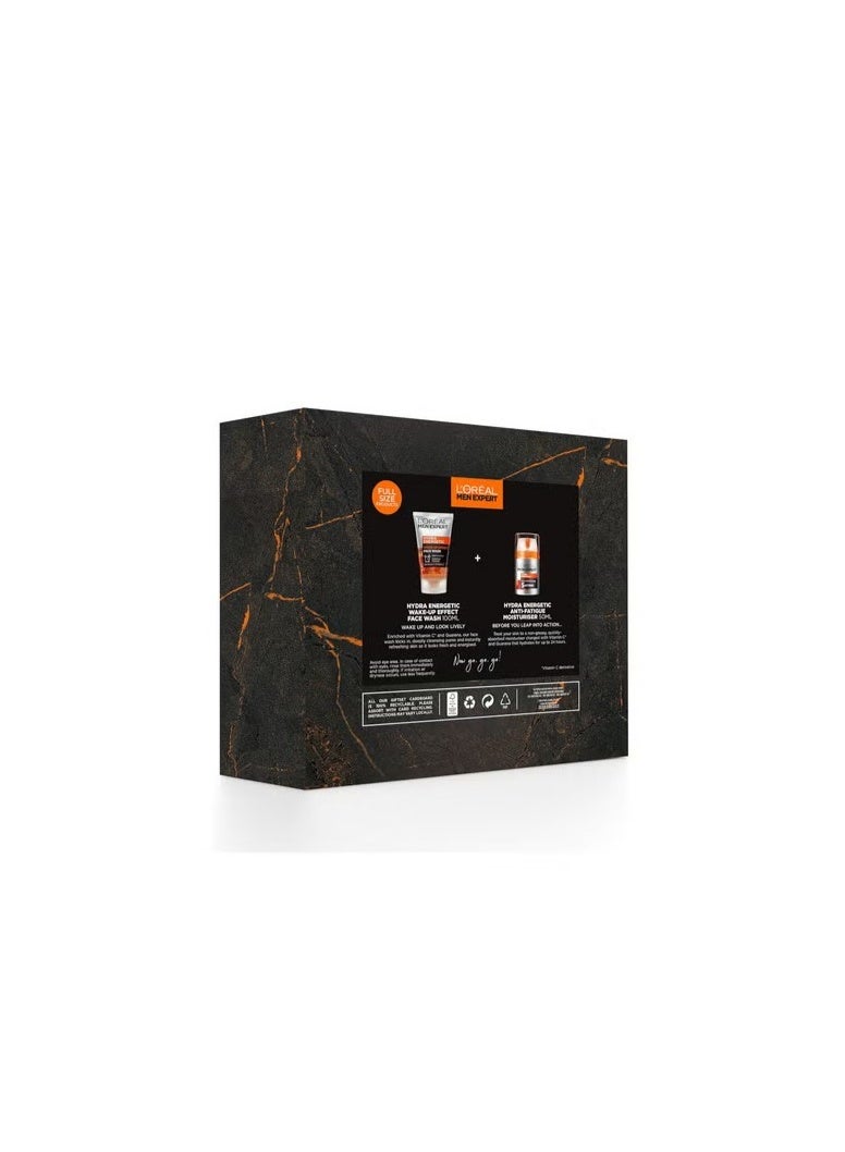 L'or Men Expert Gift Set for Men Look Lively Anti Fatigue Skin Duo: Hydra Energetic Face Wash and Moisturiser 0.277 kg 2 packs - Image 3