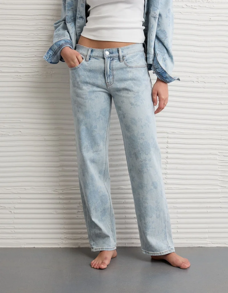 American Eagle  AE Embellished Stretch Low-Rise Ex-Boyfriend Jean for Women | Best Price UAE