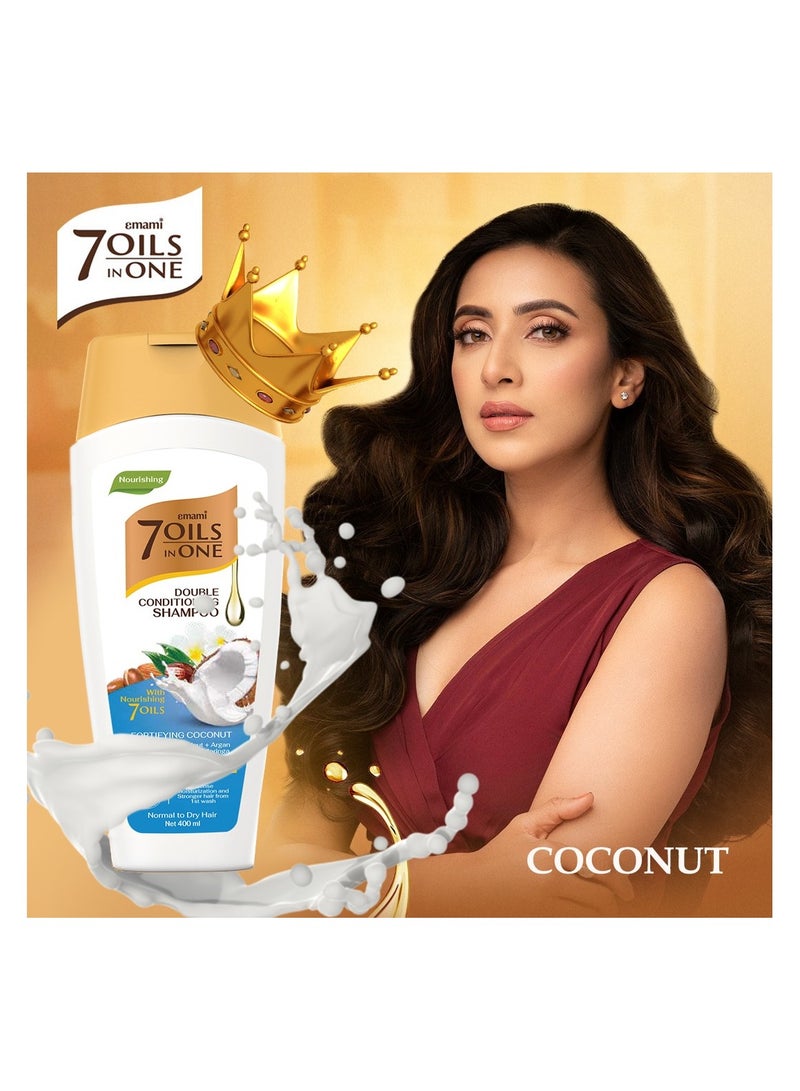 emami 7 Oil In One Double Conditioning Shampoo Fortifying Coconut 400ml  - Image 3