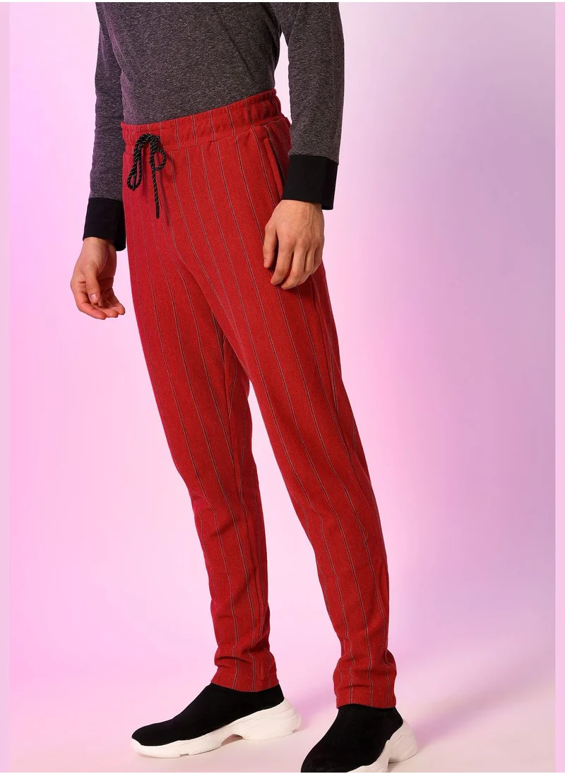 Campus Sutra Striped Track Pants