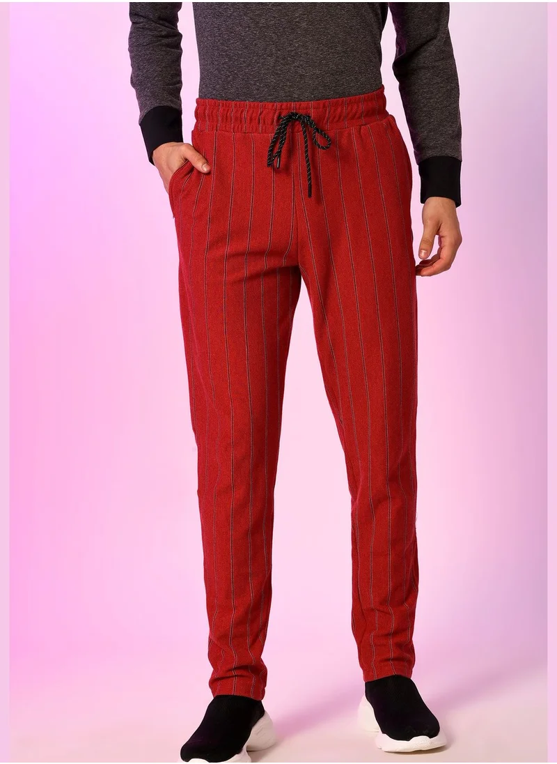 Campus Sutra Striped Track Pants