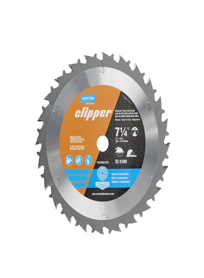 Norton Clipper Circular Saw Blade, 7-1/4 x 5/8 Inch 24 Tooth, for Wood Cutting - Image 1