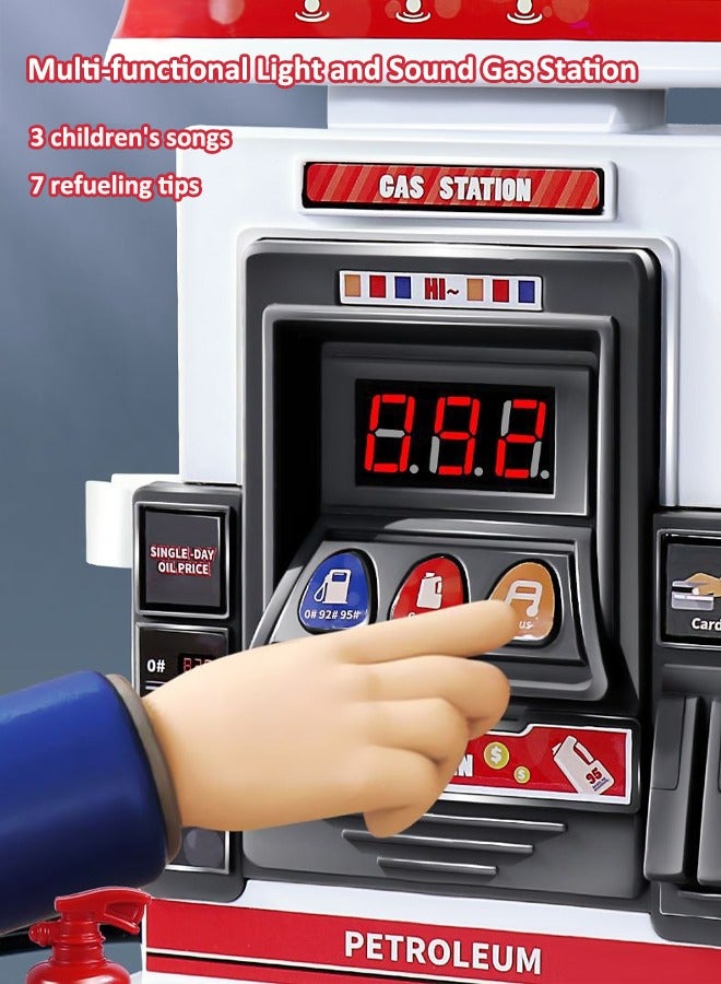 Simulated gas station playset Multifunctional gas station toy Car refueling playset Realistic spray effect Simulated toys for children's scenes  - Image 4