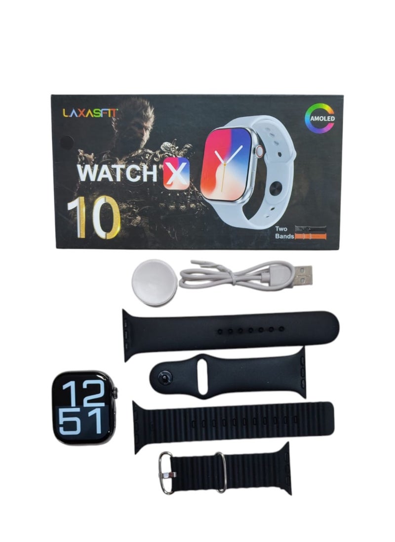 Generic - Watch X 10th Anniversary Edition Smartwatch - AMOLED Display, Wireless Charging, NFC, BT Call, Siri Support, 2 Bands Included" - Image 1