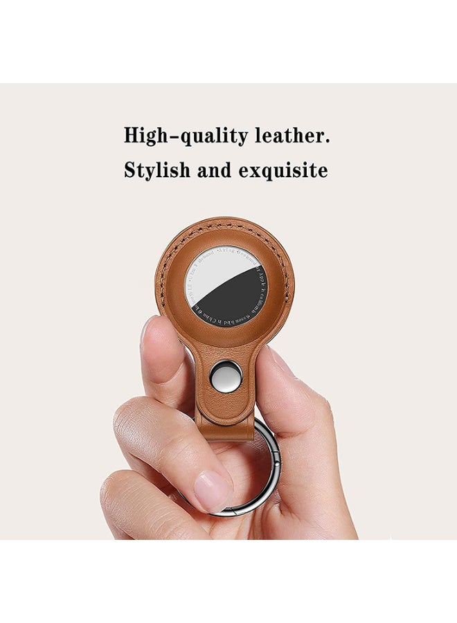 X-level 4-Pack Leather Keychain Cases for Apple AirTags: Multi-Color Protective Covers with AirTag Key Rings, Compatible with Apple AirTag Cat Collars Dust and Scratch Proof for Dog,Cat, Bags, Keys, Luggage - 4 Color（Blue/Red/Brown/Black） - Image 2