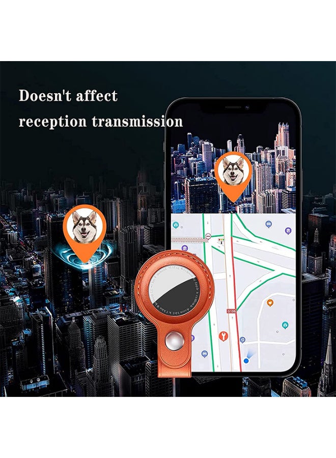 X-level 4-Pack Leather Keychain Cases for Apple AirTags: Multi-Color Protective Covers with AirTag Key Rings, Compatible with Apple AirTag Cat Collars Dust and Scratch Proof for Dog,Cat, Bags, Keys, Luggage - 4 Color（Blue/Red/Brown/Black） - Image 3