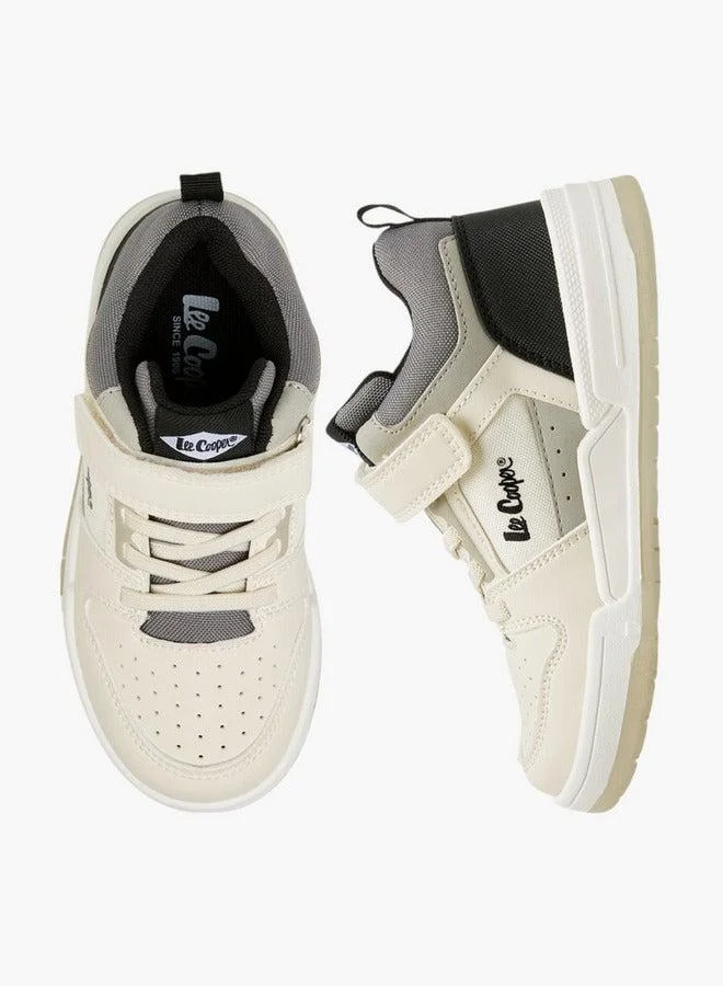Lee Cooper Boys' Panelled Sneakers with Hook and Loop Closure