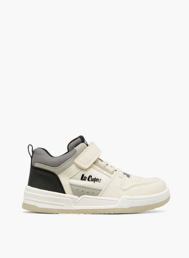 Lee Cooper Boys' Panelled Sneakers with Hook and Loop Closure