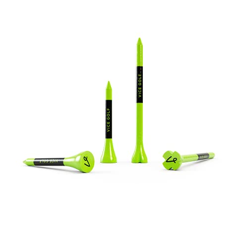 VICE Golf Tees | Neon Lime | 60 Driver Tees & 15 Short Tees - Image 2